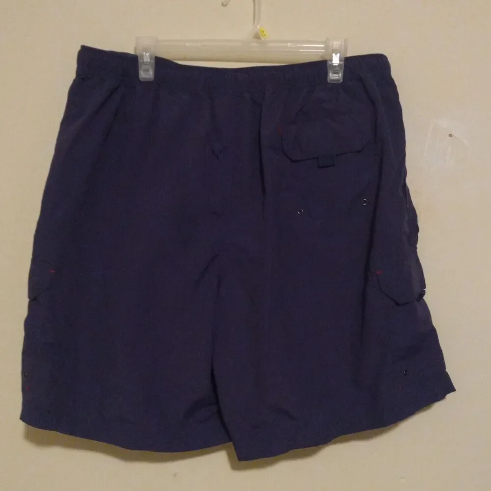 Lands End Cargo Swim Trunks-X-Large (40-42)-Elastic Waistband-Brief Liner-Pocket